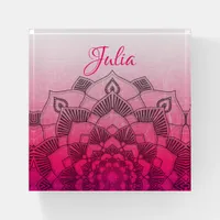 Personalized  Blue and Purple Lavender Mandela Paperweight