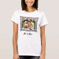 Custom Photo Wedding Couple Fancy Silver Frame YPI T-Shirt