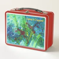 Cool Modern Abstract Acrylic Metal Container Metal Lunch Box