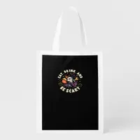 Spooky Skeleton Celebrating Halloween Eat Drink Grocery Bag