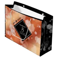 Elegant 8th Bronze Wedding Anniversary Large Gift Bag