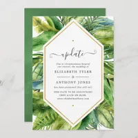 Watercolor Tropical Summer Wedding Update Invitation