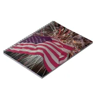 American Flag and Fireworks Notebook