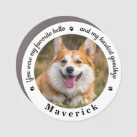 Favorite Hello Custom Pet Loss Dog Memorial Photo Car Magnet
