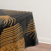 Bold Caribbean Tribal Mudcloth: Black, Gold Tablecloth