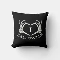 Halloween! Classic - Skeleton Hands Heart Throw Pillow