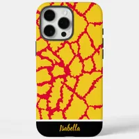 Vibrant design with red and yellow shapes iPhone 16 pro max case