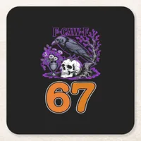 F-Caw-F Chicken Halloween Classic Funny Trendy Square Paper Coaster
