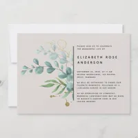 Eucalyptus Greenery Funeral Celebration of Life In Invitation