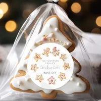 Watercolor Christmas Cookie Bake Off Favor Classic Round Sticker