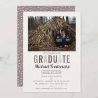 Trendy colorway Photo Graduation Party invitation