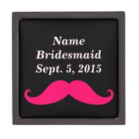 Bridesmaid Pink Mustache Gift Box