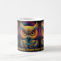 Cosmic Owl of Wisdom Inspirational coffee mugs