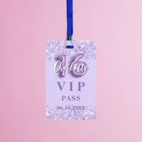 Sweet 16 violet lavender vip party pass badge