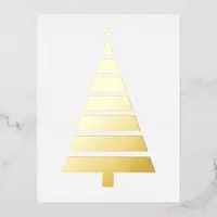 Foil Christmas Tree, Simple Design Foil Holiday Postcard