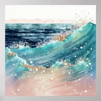 *~* Glitter AP60 Coastal Ocean Sea Sand Beach Wave Poster