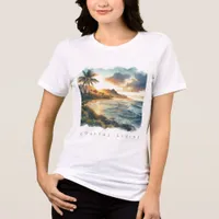 Tropical Island Coastal Living  Tri-Blend Shirt