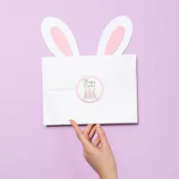 Personalized Lace Bunny Easter Stickers 