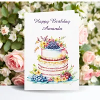 Happy Birthday | Coloring Pagel Personalized Card
