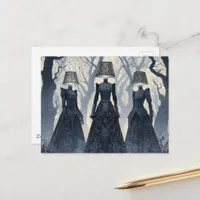 The Lampshade Hat Ladies in the Forest Postcard