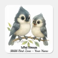 Bold Curious Tufted Titmouse Metal Sign