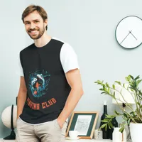 Black Blue Moving Fishes Fishing Club T-Shirt