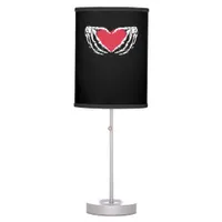 Funny Skeleton Heart Hands Classic Look Table Lamp