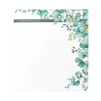 Modern Watercolor Eucalyptus Border  Notepad