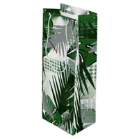 Tropical Leaf Botanical Abstract Art Wine Gift Bag