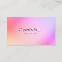 Pink purple golden gradient elegant girly business card