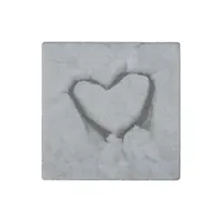 Winter Love - Heart in Snow Stone Magnet