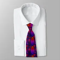 Bass Drum Red and Blue Pattern Necktie