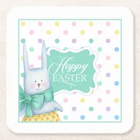 Adorable Bunny Easter ID646 Square Paper Coaster