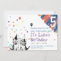 Whimsical Cat Birthday Invitation