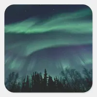 Northern Lights of Alaska Square Sticker