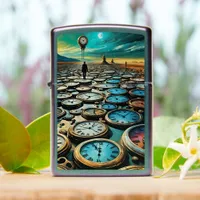 As Time Walks By AI Art Zippo Lighter