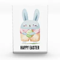 Adorable Watercolor Easter Bunny Photo Block