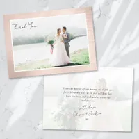 Rose Gold Frame Photo Wedding Thank You Card