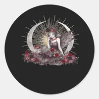 Goth Girl Whimsigoth Classic Classic Round Sticker