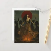 Gorgeous Pagan Dancing Women Around Fire Postcard