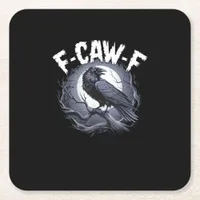 F-Caw-F Minimal Clean Square Paper Coaster