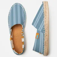 Niagara Blue Colored Vertical Striped Slip-on Espadrilles