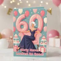 Elegant Glamorous Woman 60th Birthday Greeting Card