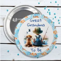 Great Grandma to Be | Fishing Themed Baby Shower Button