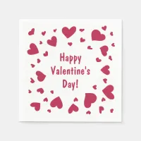 Skewampus Doodled Red Hearts Valentine's Day Napkins