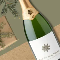 Snowflake Holiday Champagne Label