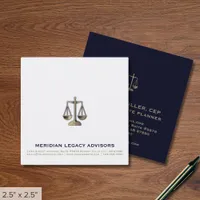 Square Legal Justice Scale Logo Business Card