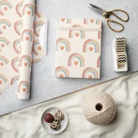 Modern Boho Rainbow Wrapping Paper – Watercolor Ea