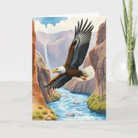 Happy Father's Day | Eagle Soaring over Canyon Card