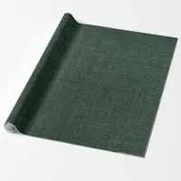 Dark Green Burlap Wrapping Paper